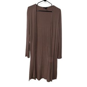 Long taupe cardigan